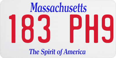 MA license plate 183PH9