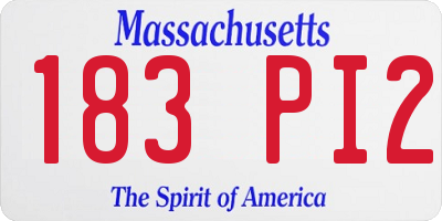 MA license plate 183PI2