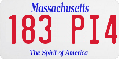 MA license plate 183PI4