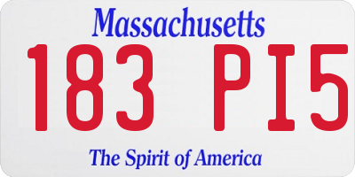 MA license plate 183PI5