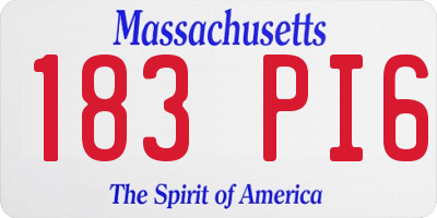 MA license plate 183PI6