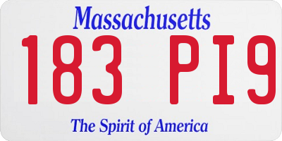 MA license plate 183PI9