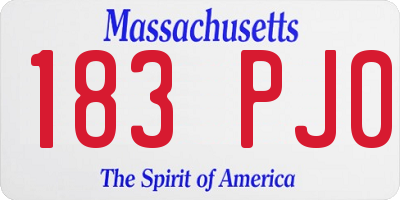MA license plate 183PJ0