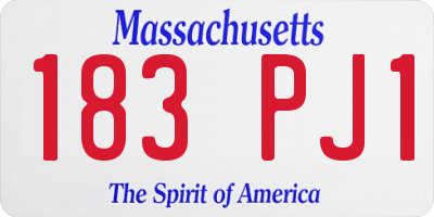 MA license plate 183PJ1