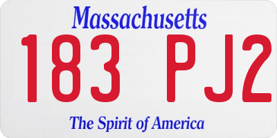 MA license plate 183PJ2