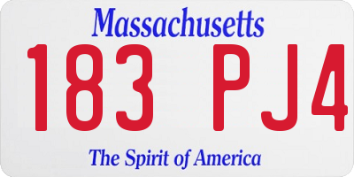 MA license plate 183PJ4