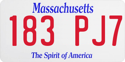 MA license plate 183PJ7