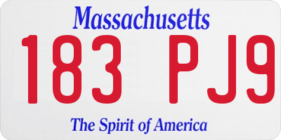 MA license plate 183PJ9