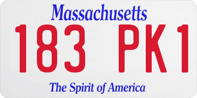 MA license plate 183PK1