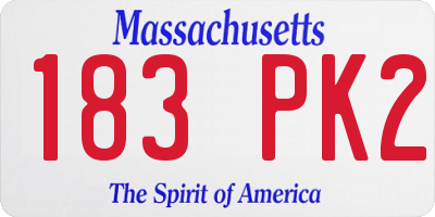 MA license plate 183PK2