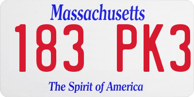 MA license plate 183PK3