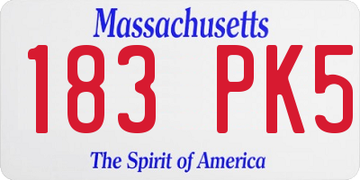 MA license plate 183PK5