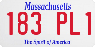 MA license plate 183PL1