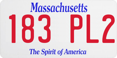 MA license plate 183PL2
