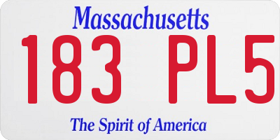 MA license plate 183PL5