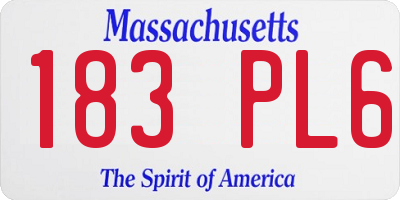 MA license plate 183PL6