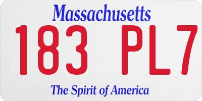 MA license plate 183PL7