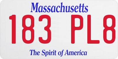 MA license plate 183PL8