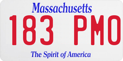 MA license plate 183PM0