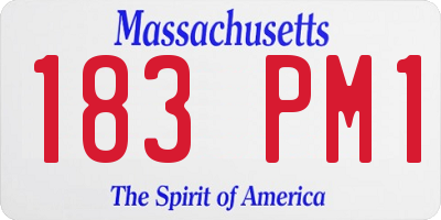 MA license plate 183PM1