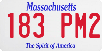 MA license plate 183PM2