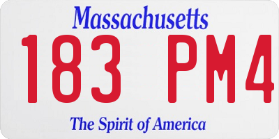 MA license plate 183PM4