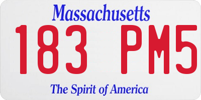 MA license plate 183PM5