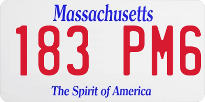 MA license plate 183PM6