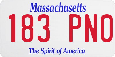 MA license plate 183PN0