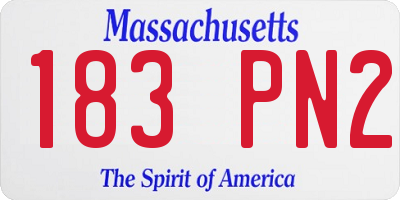 MA license plate 183PN2