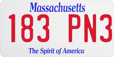 MA license plate 183PN3