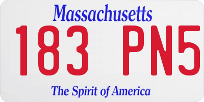 MA license plate 183PN5