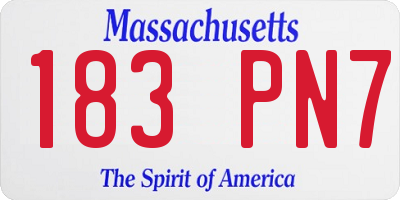 MA license plate 183PN7