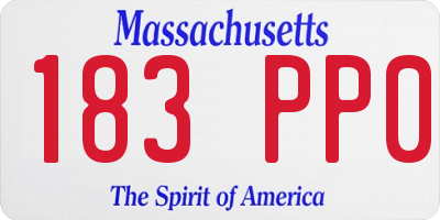 MA license plate 183PP0