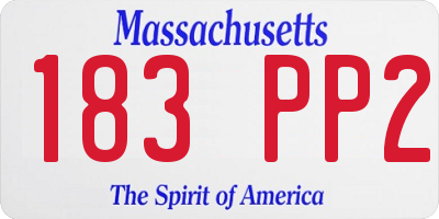 MA license plate 183PP2