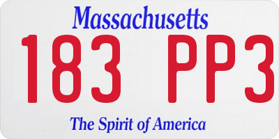 MA license plate 183PP3