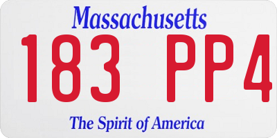 MA license plate 183PP4