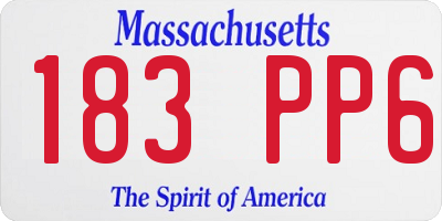 MA license plate 183PP6