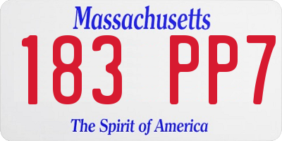 MA license plate 183PP7