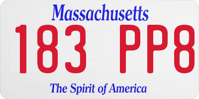 MA license plate 183PP8