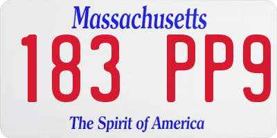 MA license plate 183PP9