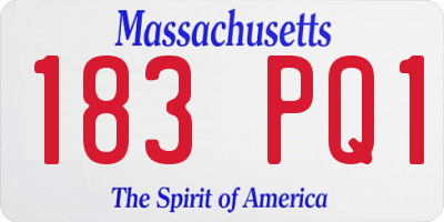 MA license plate 183PQ1