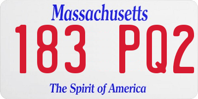 MA license plate 183PQ2