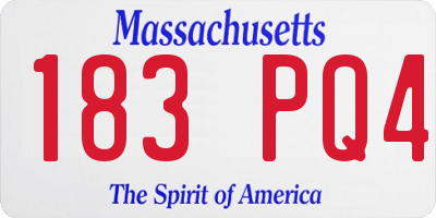 MA license plate 183PQ4