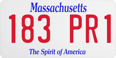 MA license plate 183PR1