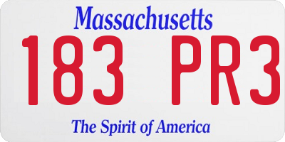 MA license plate 183PR3
