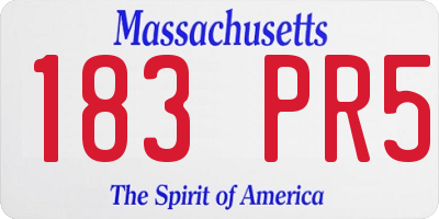 MA license plate 183PR5