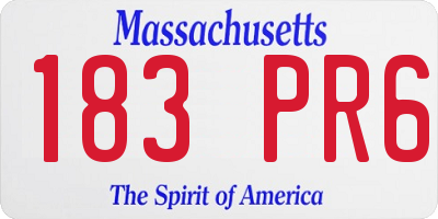 MA license plate 183PR6