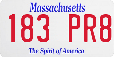 MA license plate 183PR8