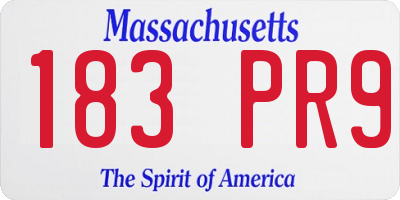 MA license plate 183PR9
